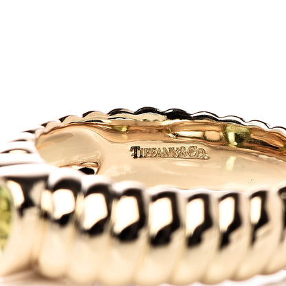 Tiffany 18K Yellow Gold Peridot Heart Ring 49 5 4 of 4