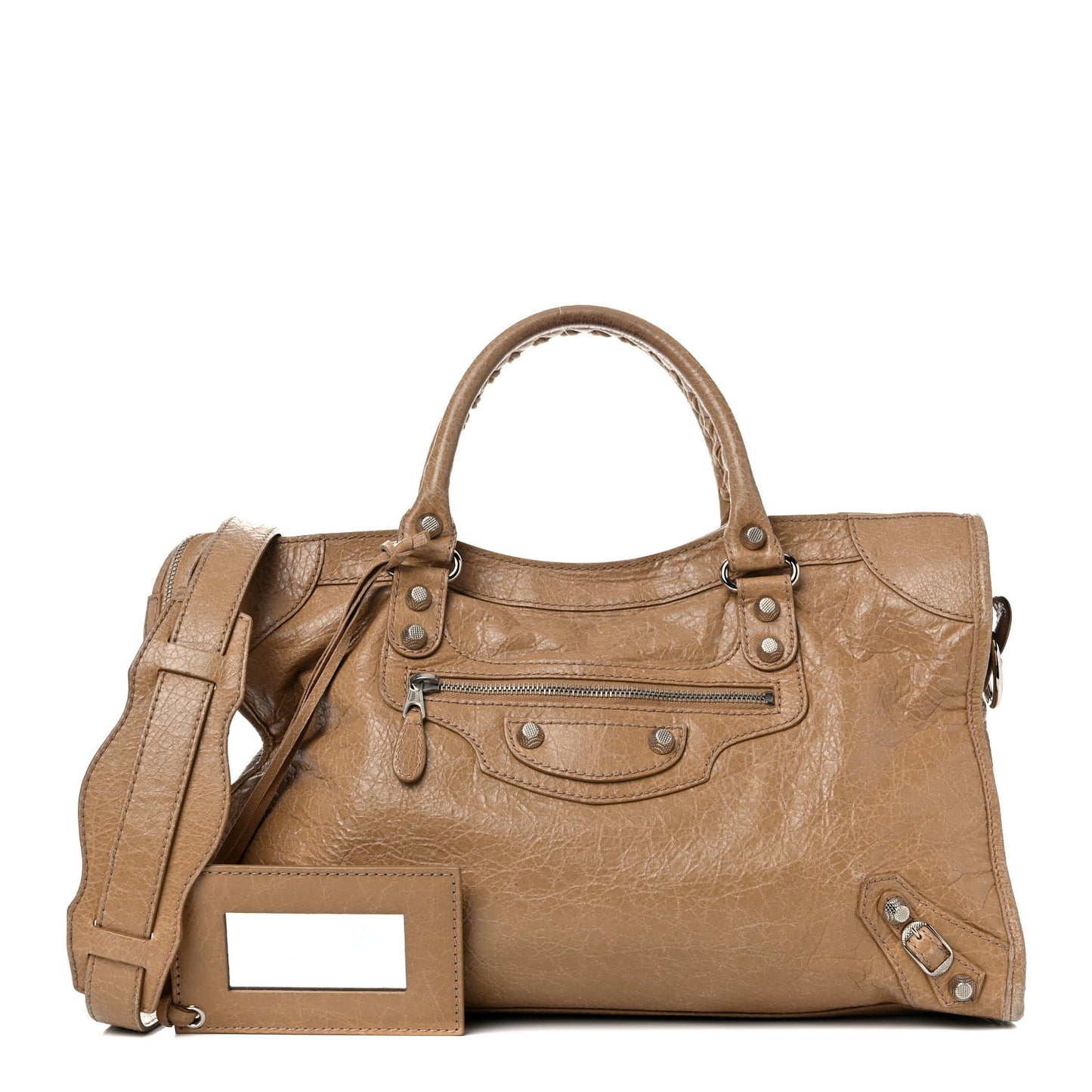 Agneau Giant 12 Silver Hardware City Beige Nougatine