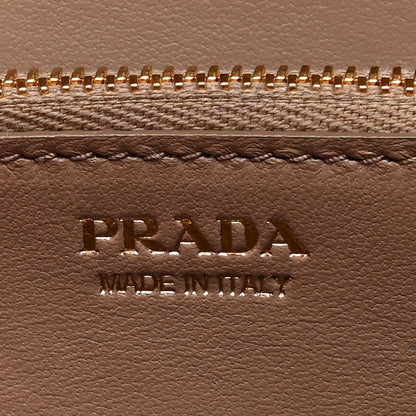 Prada Saffiano Lux Mini Triangle Embleme Flap Shoulder Bag Cammeo 5 of 8