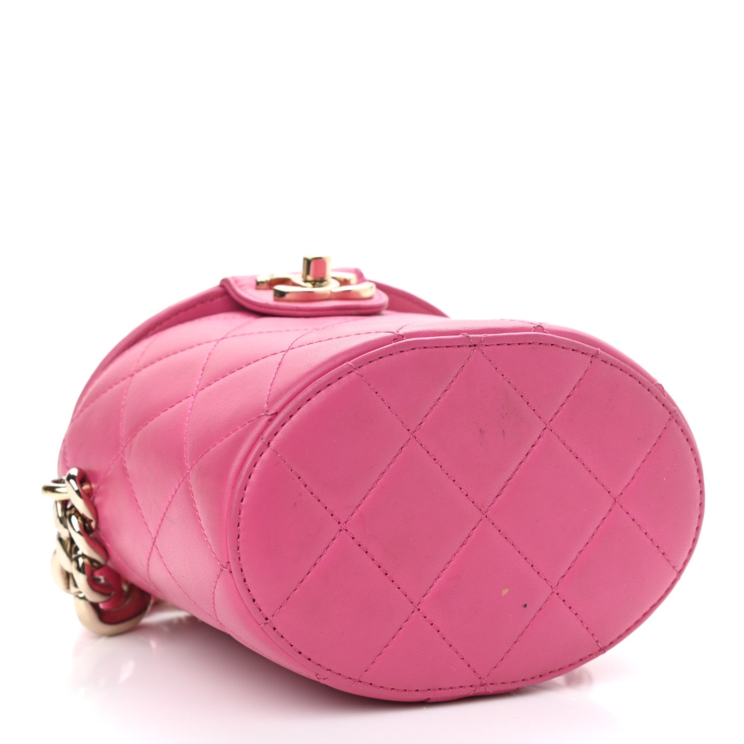 Chanel Lambskin Resin Elegant Chain Vanity Case Dark Pink 3 of 15