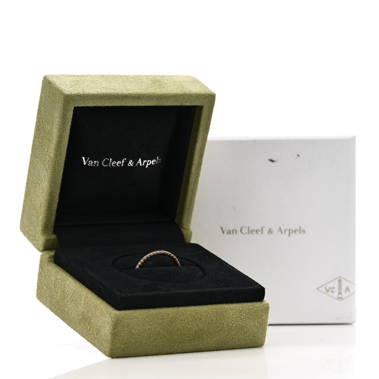 Van Cleef & Arpels 18K Rose Gold Diamond 1.25mm Felicite Wedding Band Ring 53 6.5 5 of 5
