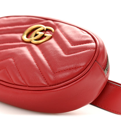 Gucci Calfskin Matelasse GG Marmont Belt Bag 85 34 Hibiscus Red 9 of 10