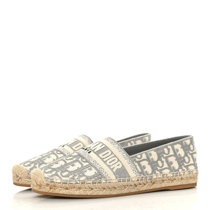 Christian Dior Oblique Embroidered Granville 15mm Espadrilles 36.5 Grey Stone 3 of 8