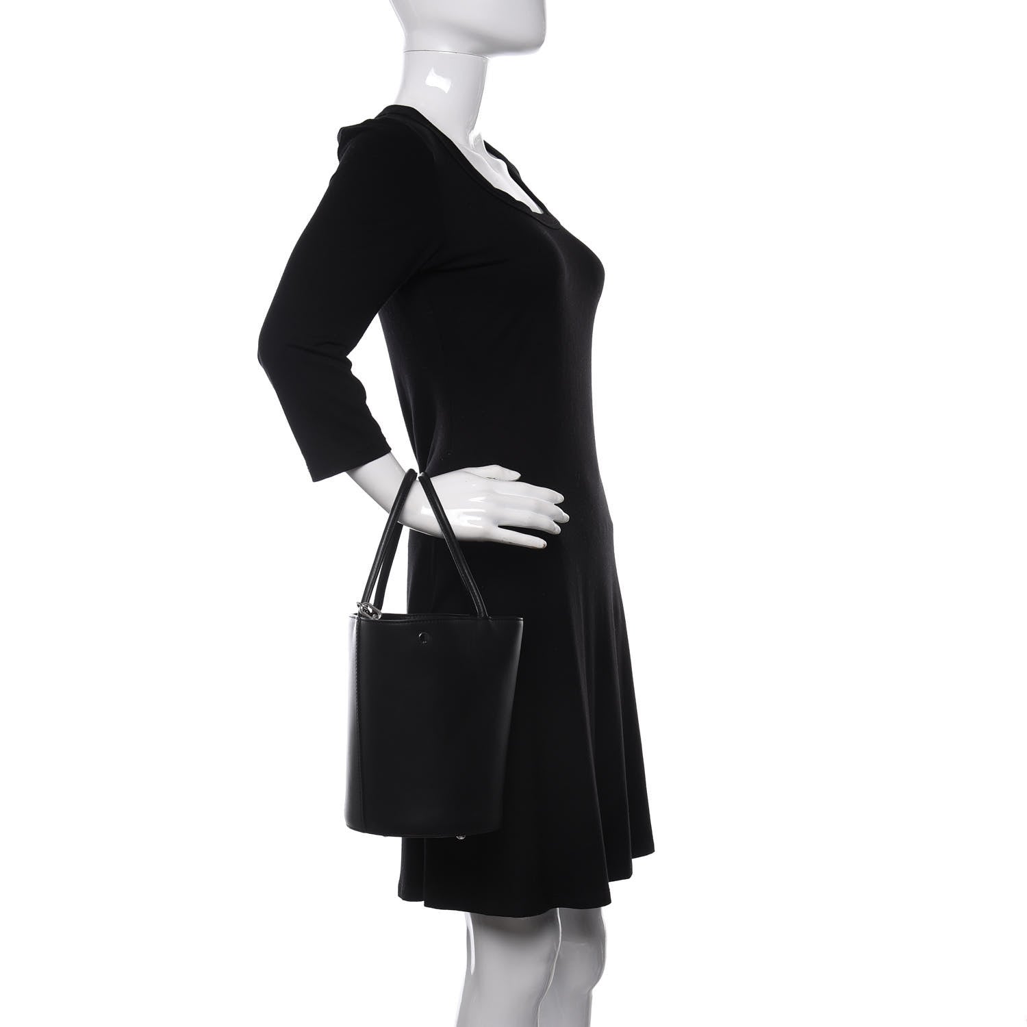 Alexander Wang Calfskin Roxy Large Chain Bucket Black Silver Hardware 2 of 10