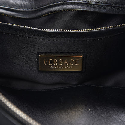 Versace Calfskin Medallion Tribute Bowling Bag Black 6 of 19