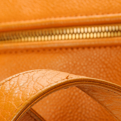 Chanel Caviar Large CC Shoulder Bag Orange 10 of 10