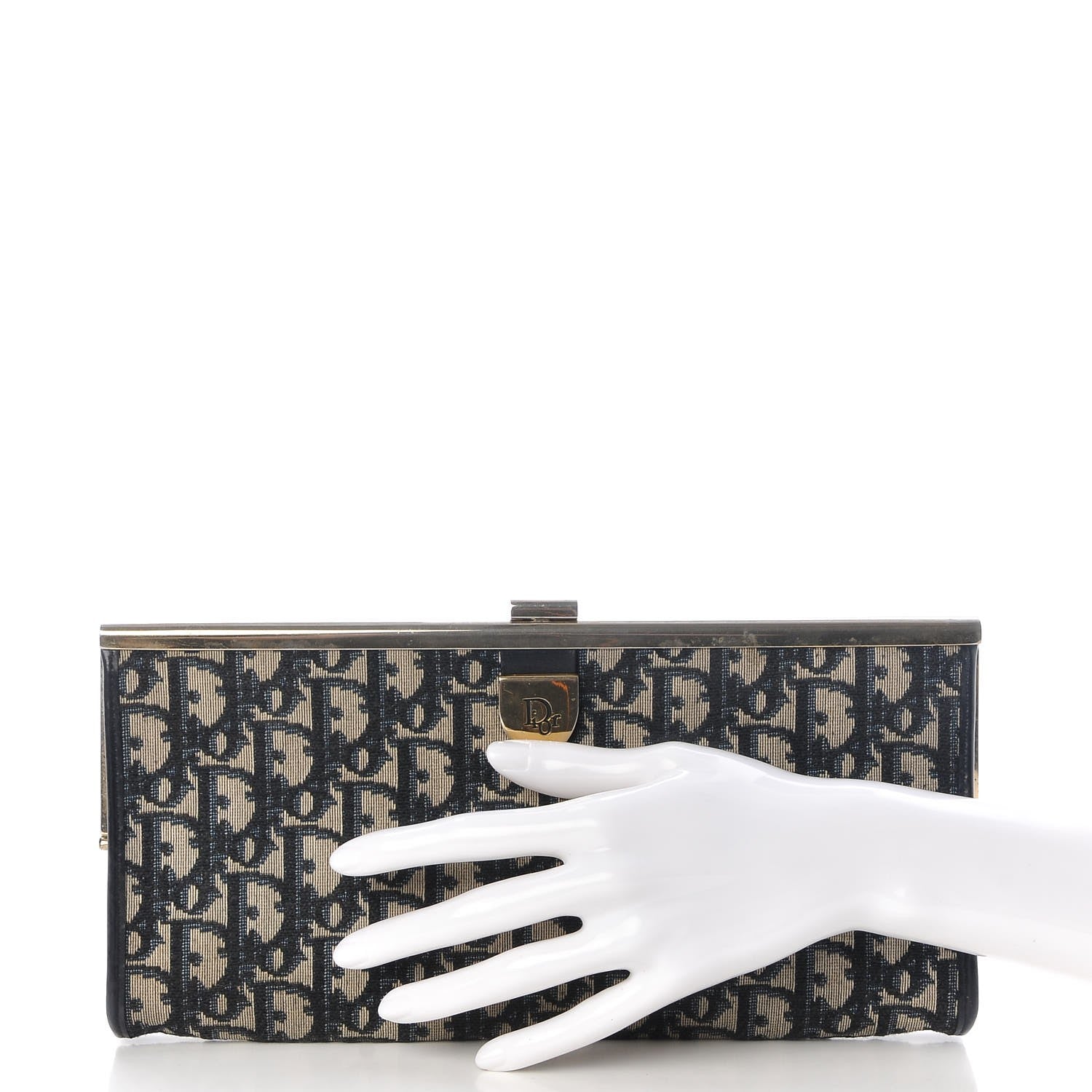 Christian Dior Monogram Clutch Navy Blue 2 of 7