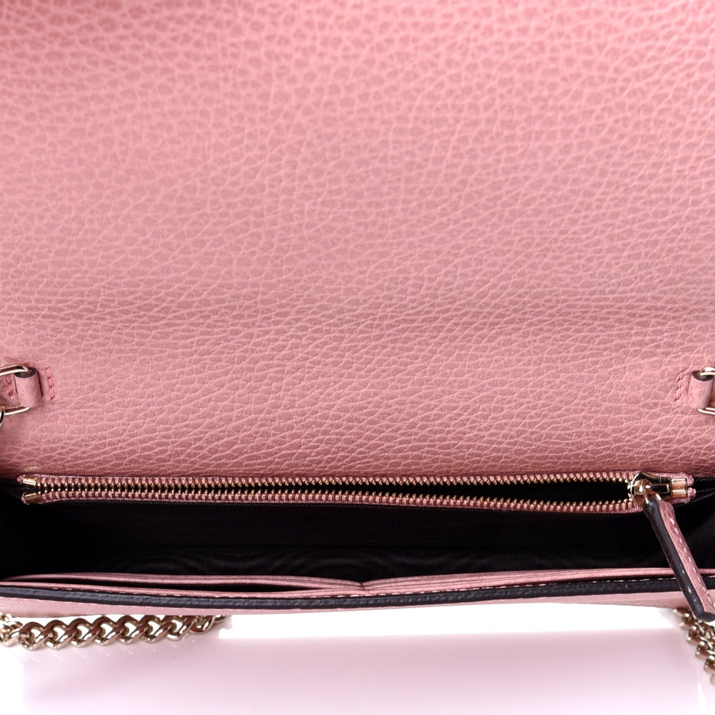 Dollar Calfskin Medium Betty Chain Wallet Soft Pink