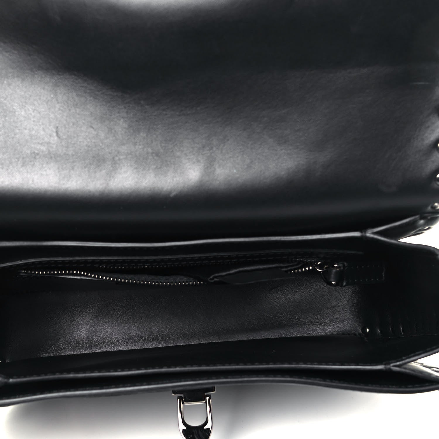 Valentino Garavani Calfskin Panther Medium Guitar Strap Rockstud Rolling Flap Saddle Bag Black 6 of 8