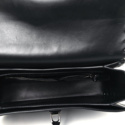Valentino Garavani Calfskin Panther Medium Guitar Strap Rockstud Rolling Flap Saddle Bag Black 6 of 8