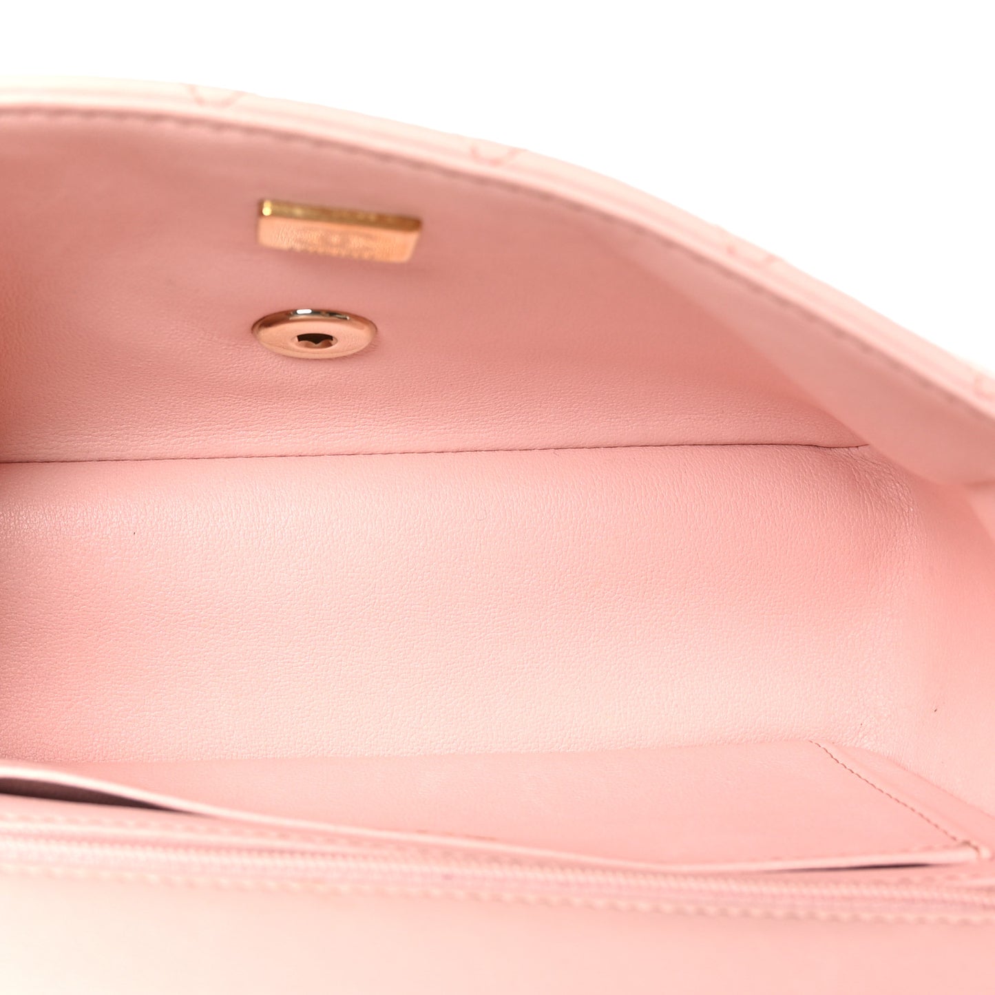 Lambskin Quilted Mini Top Handle Rectangular Flap Light Pink