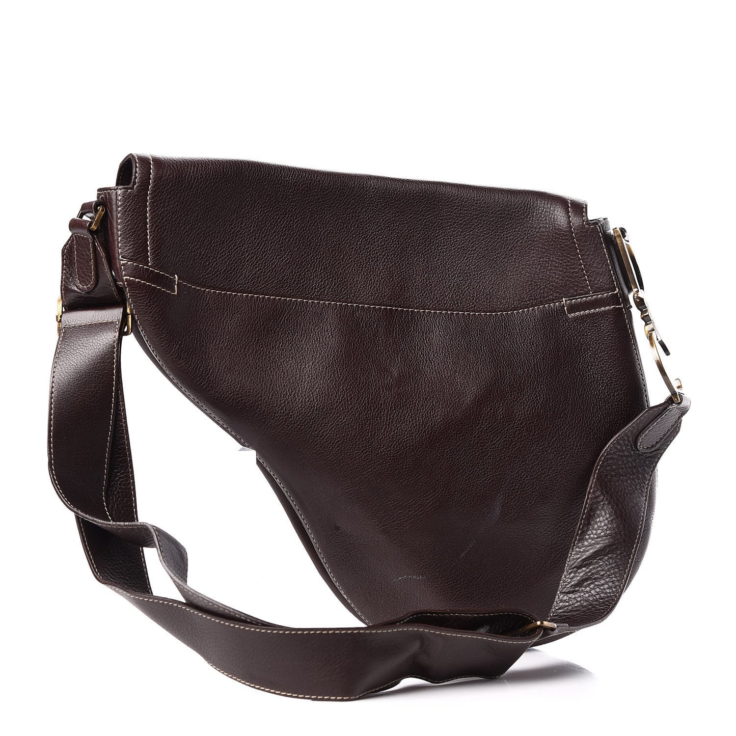 Calfskin Baudrier Saddle Bag Brown