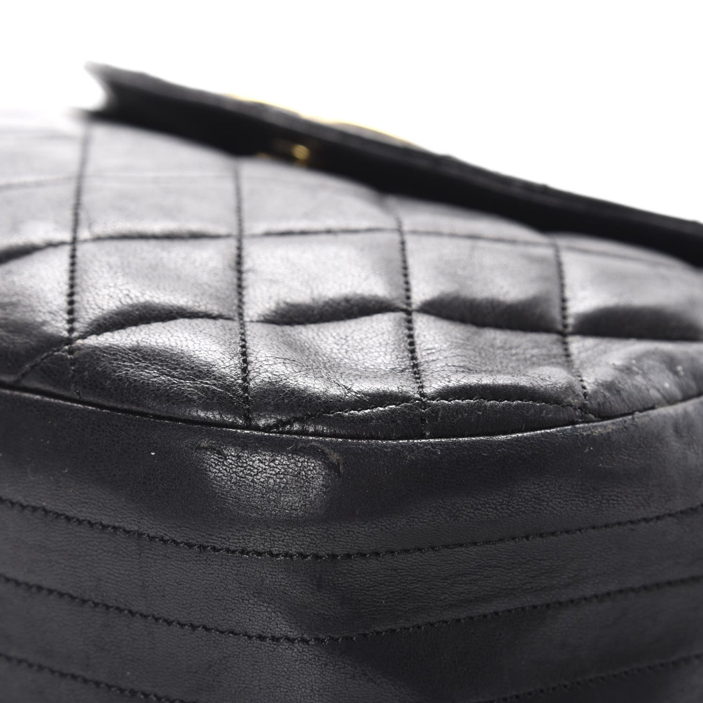 Quilted Lambskin Small Single Flap Black