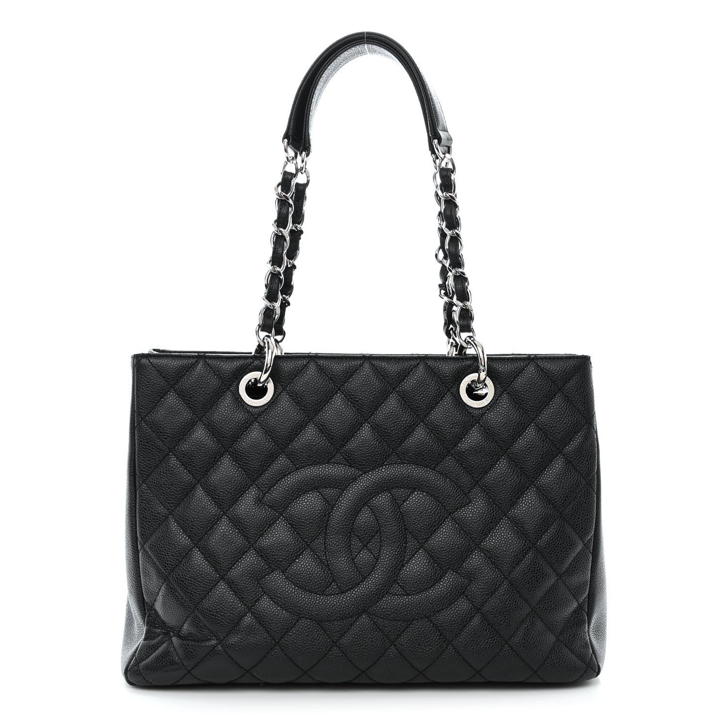 Caviar Quilted Grand Shopping Tote GST Black