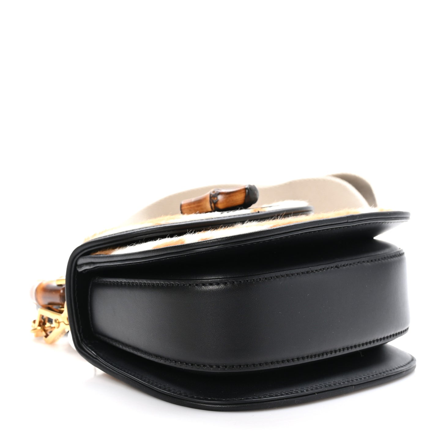 Calfskin Pony Hair Giraffe Print Mini Bamboo 1947 Top Handle  Bag  Beige Black Multicolor