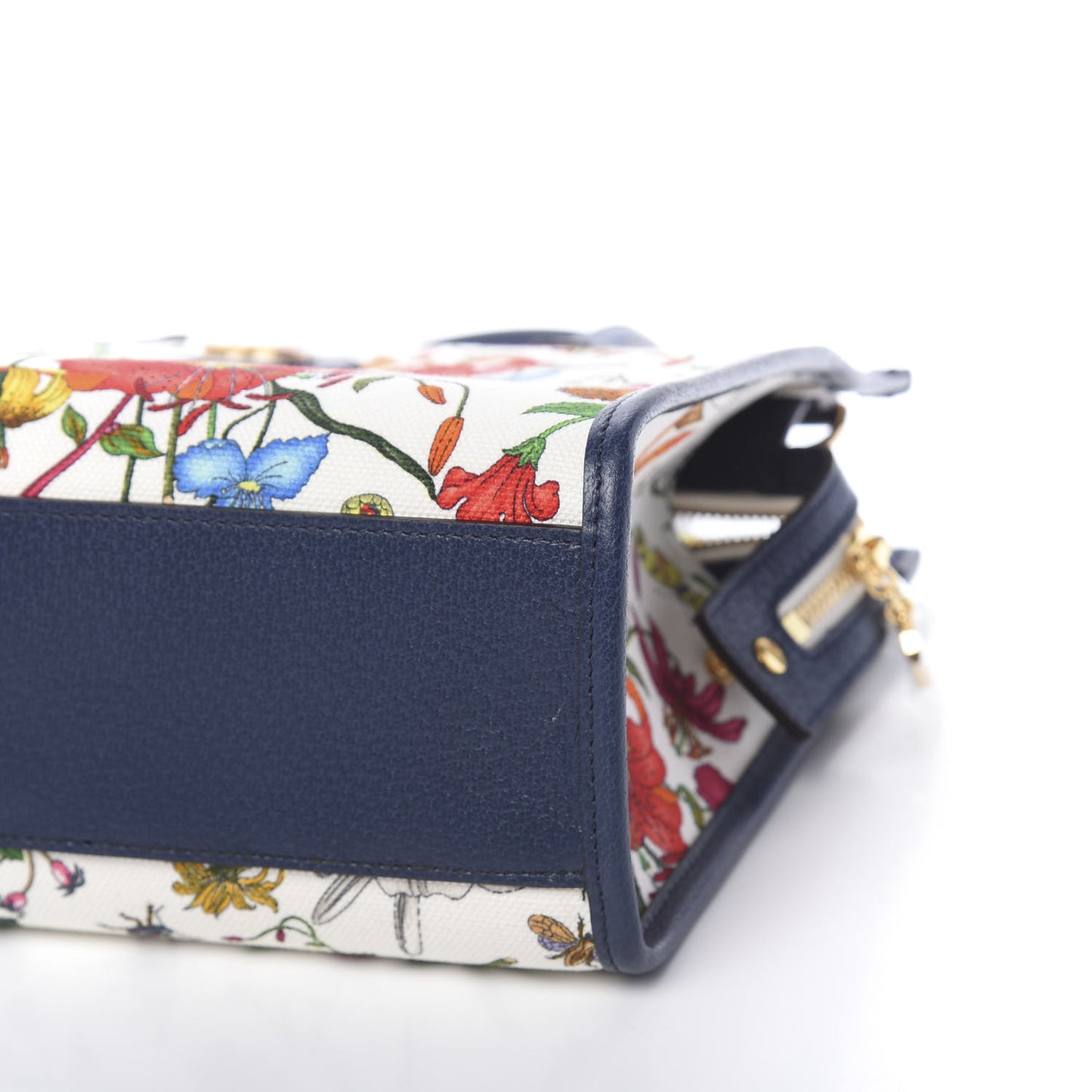 Canvas Medium Flora Tote White Multicolor Blue Agata
