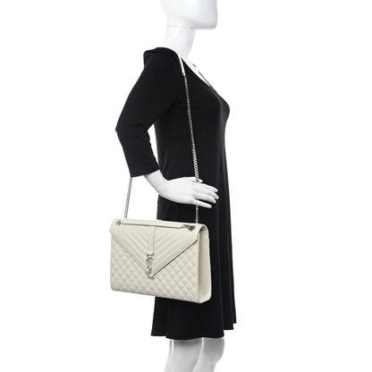 Saint Laurent Grain De Poudre Textured Mixed Matelasse Large Triquilt Monogram Satchel Porcellana 2 of 10
