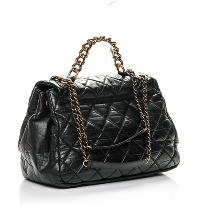 Chanel Aged Calfskin Quilted Large Pondichery Flap Black 7 of 7