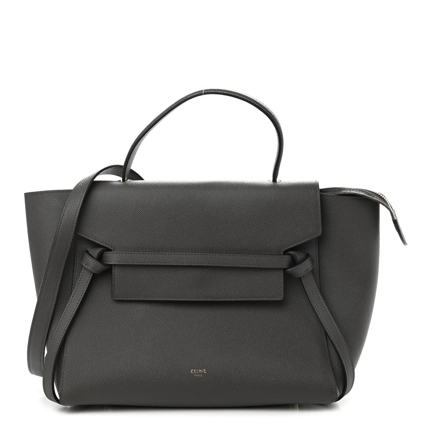 Grained Calfskin Mini Belt Bag Grey