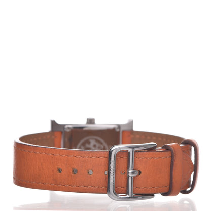 Hermes Stainless Steel Swift 21mm Heure H Hour Quartz Watch Orange 4 of 8
