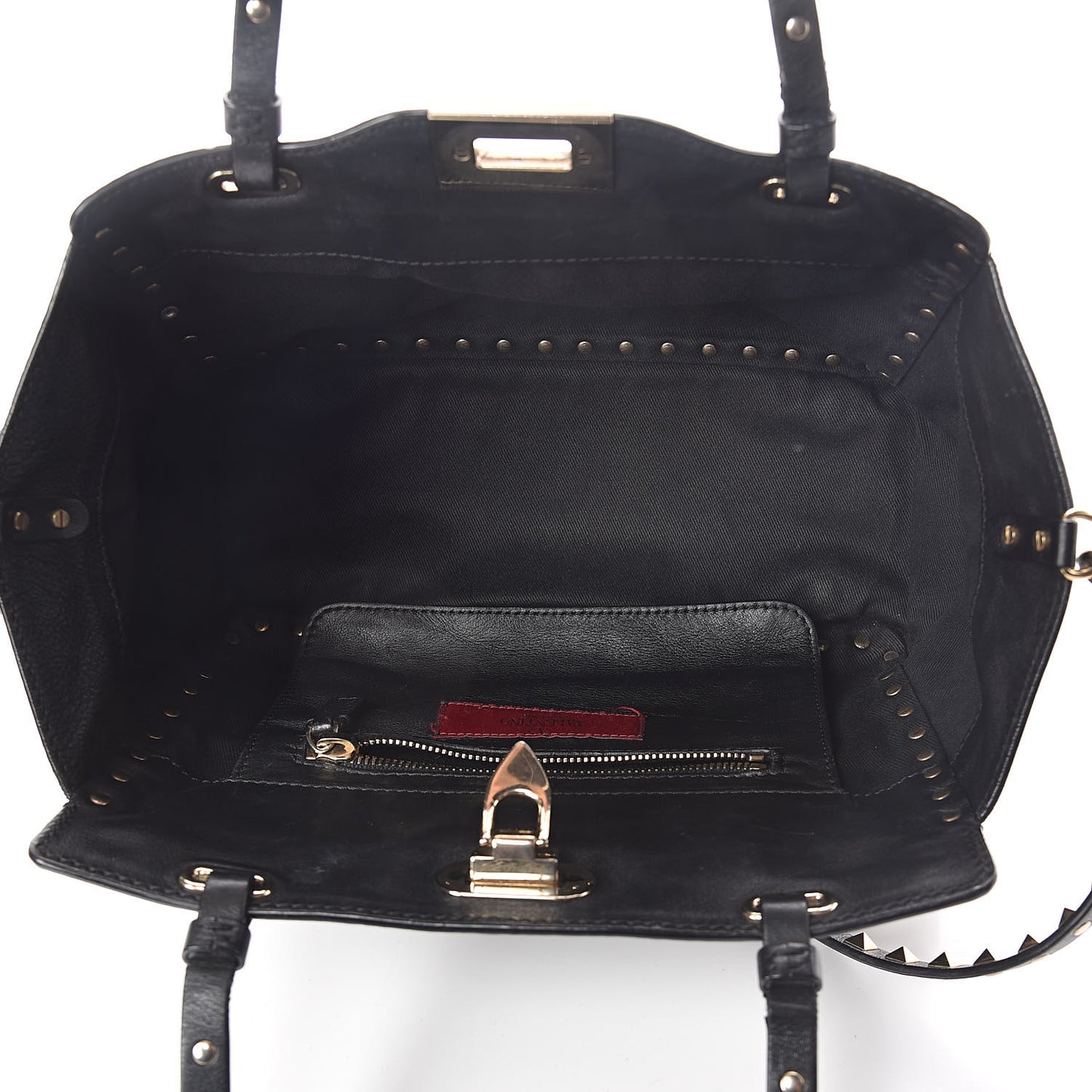 Vitello Small Rockstud Tote Black