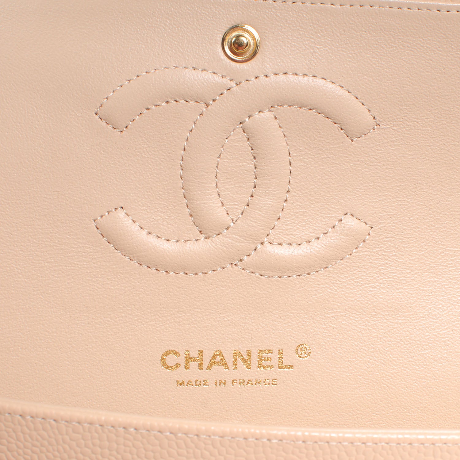 Chanel Caviar Quilted Medium Double Flap Beige 6 of 8