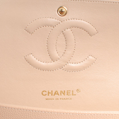Chanel Caviar Quilted Medium Double Flap Beige 6 of 8