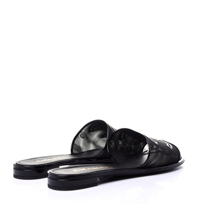 Chanel Mesh Patent Calfskin CC Mules 41 Black 3 of 8