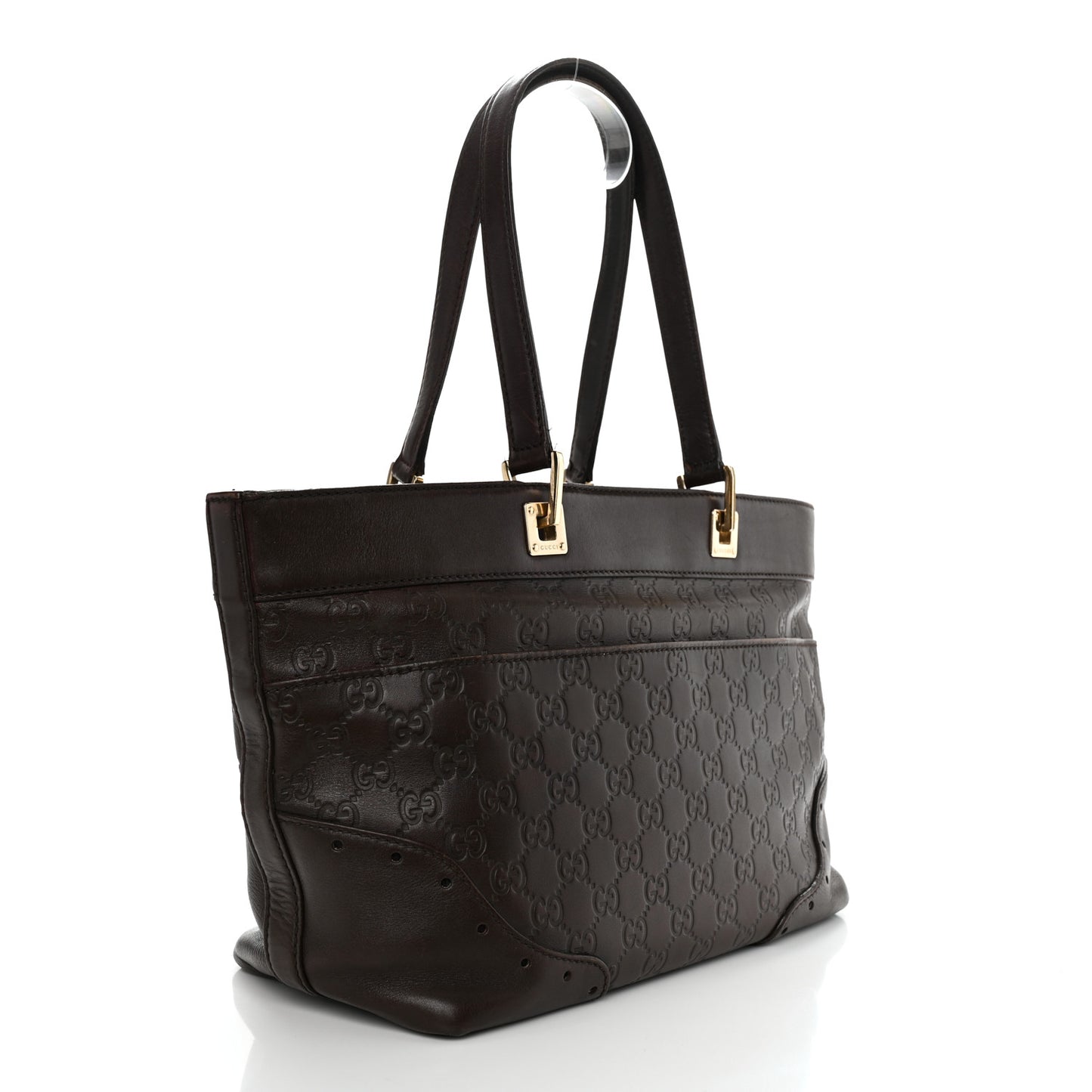 Guccissima Large Punch Tote Chocolate Brown
