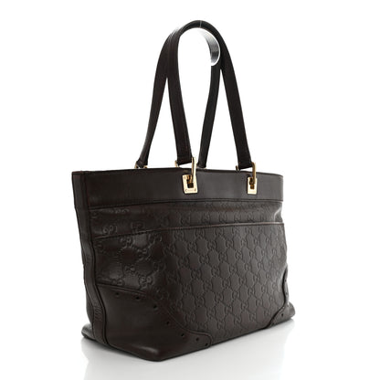 Gucci Guccissima Large Punch Tote Chocolate Brown 2 of 11
