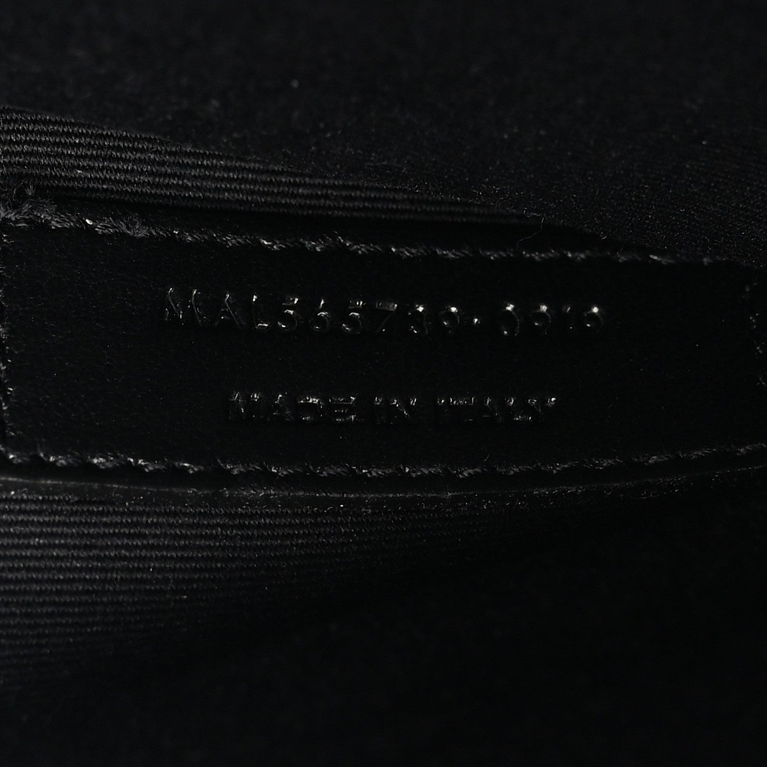 Saint Laurent Calfskin Crocodile Embossed Uptown Monogram Pouch Black 7 of 8