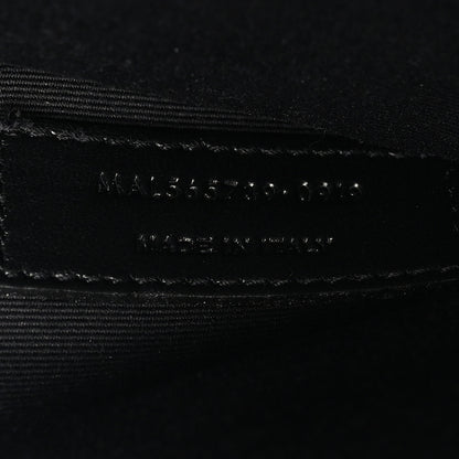 Saint Laurent Calfskin Crocodile Embossed Uptown Monogram Pouch Black 7 of 8