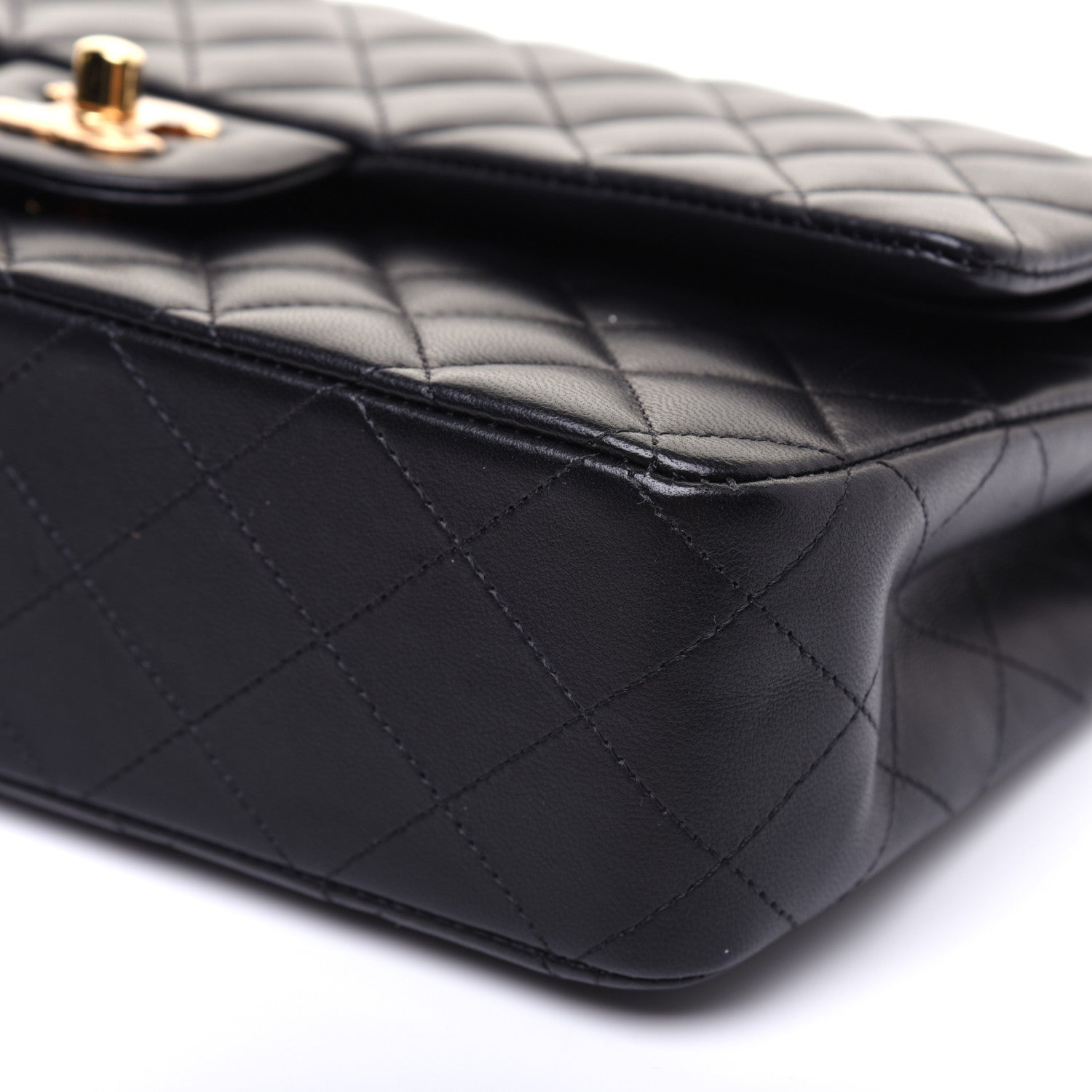 Chanel Lambskin Quilted Medium Double Flap Black 7 of 18