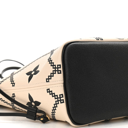 Louis Vuitton Empreinte Monogram Giant Broderies Neverfull MM Cream Black 7 of 9
