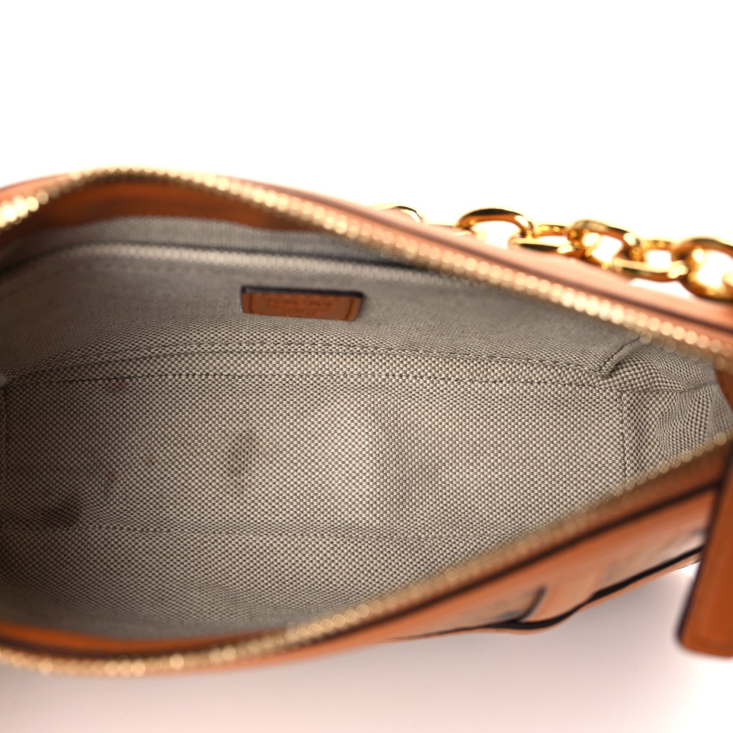 MCM Visetos Nappa Mini Delmy Chain Shoulder Bag Cognac 5 of 9