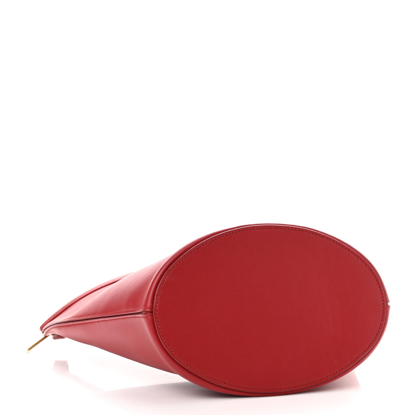 Smooth Calfskin Clasp Bucket Bag Red