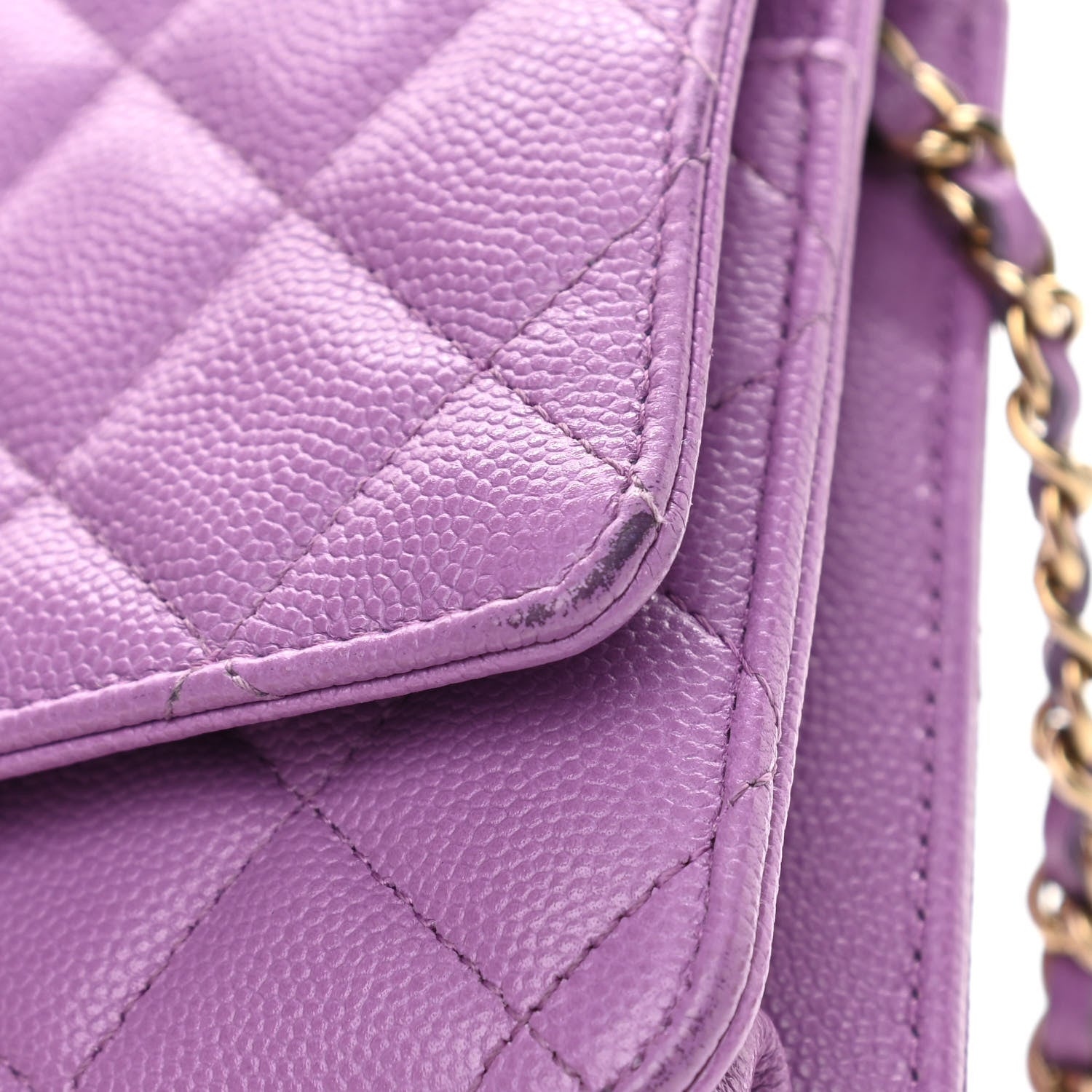 Chanel Caviar Quilted Wallet On Chain WOC Purple 13 of 14