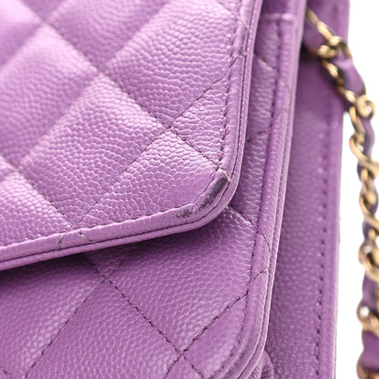 Chanel Caviar Quilted Wallet On Chain WOC Purple 13 of 14