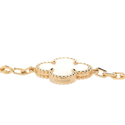 Van Cleef & Arpels 18K Yellow Gold Mother of Pearl 10 Motifs Vintage Alhambra Necklace 5 of 6