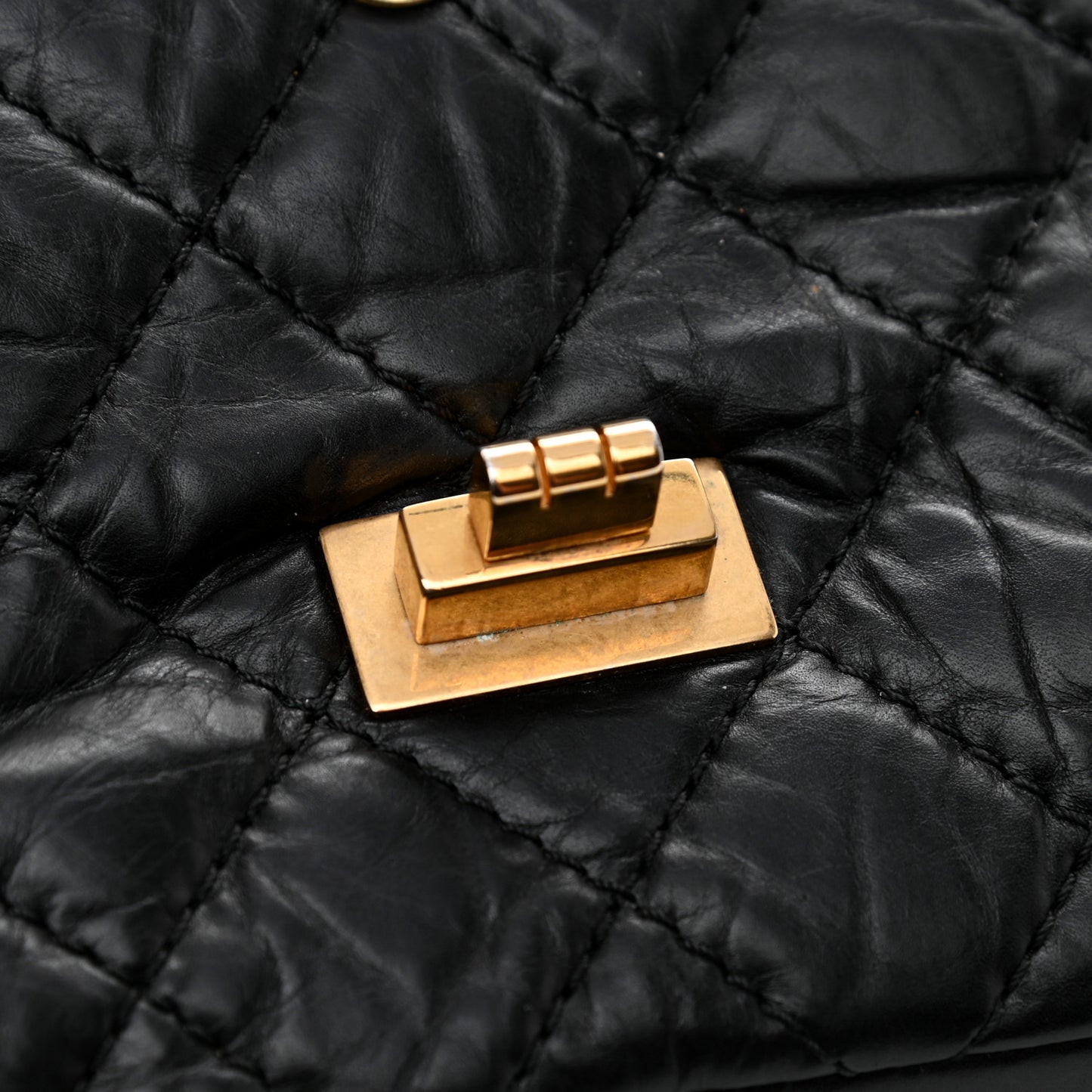 Aged Calfskin Quilted 2.55 Reissue 226 Flap Black