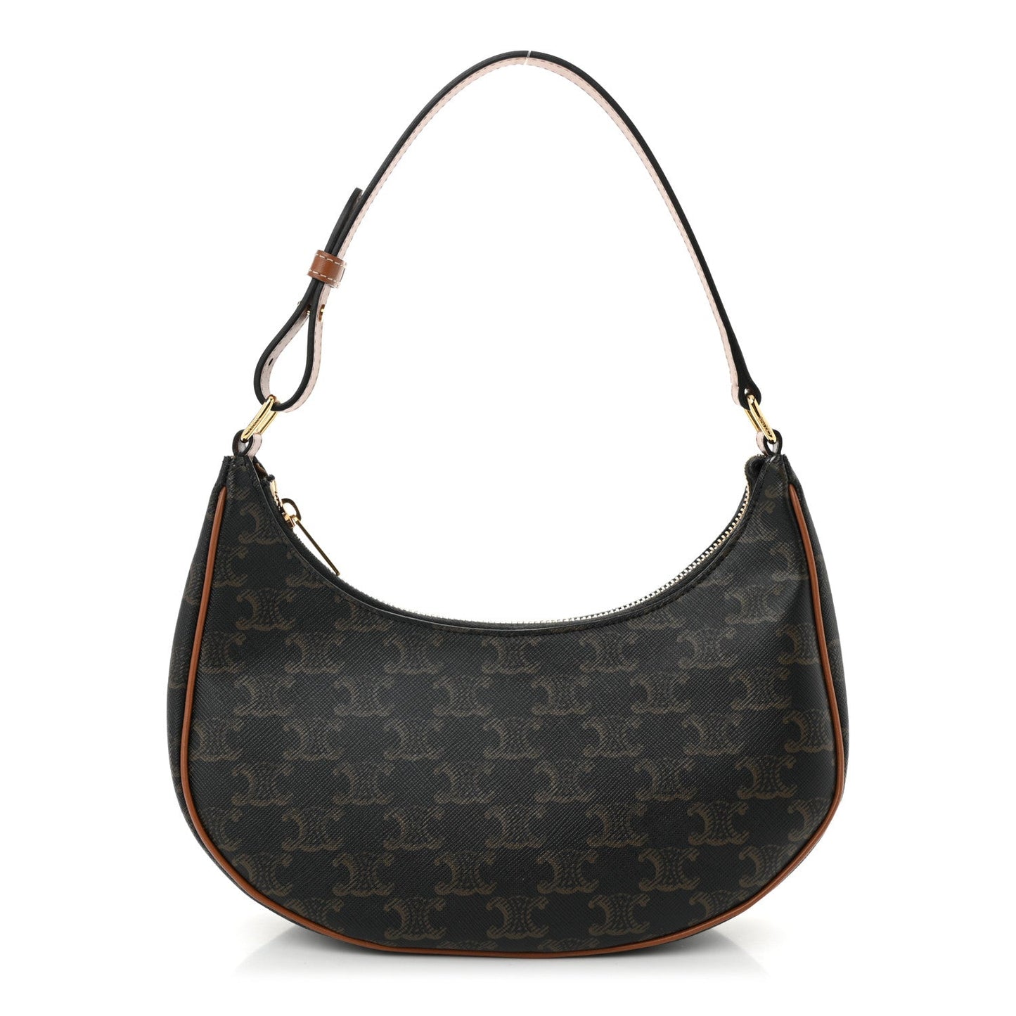Triomphe Canvas Calfskin Ava Shoulder Bag Tan