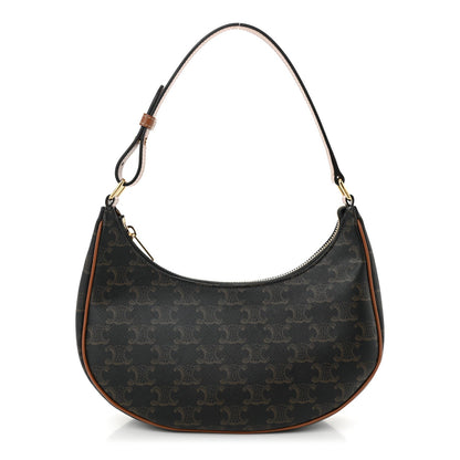 Celine Triomphe Canvas Calfskin Ava Shoulder Bag Tan 1 of 9