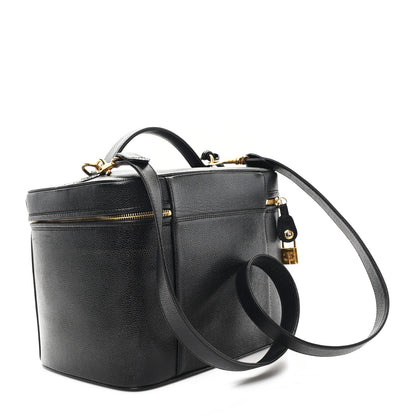 Chanel Caviar CC Vanity Train Case Black 2 of 12