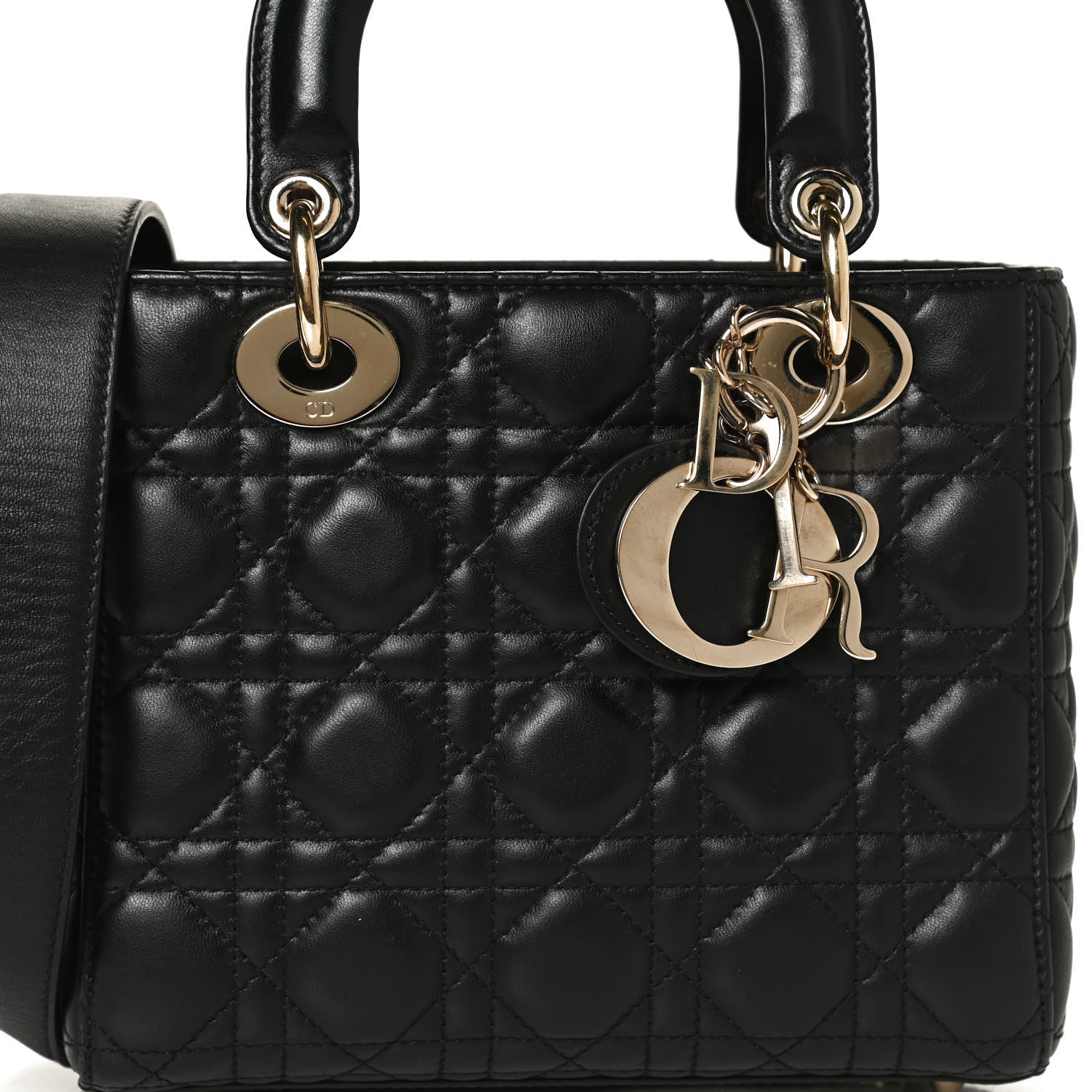 Christian Dior Lambskin Cannage Small Lucky Badges My Lady Dior Black 8 of 13