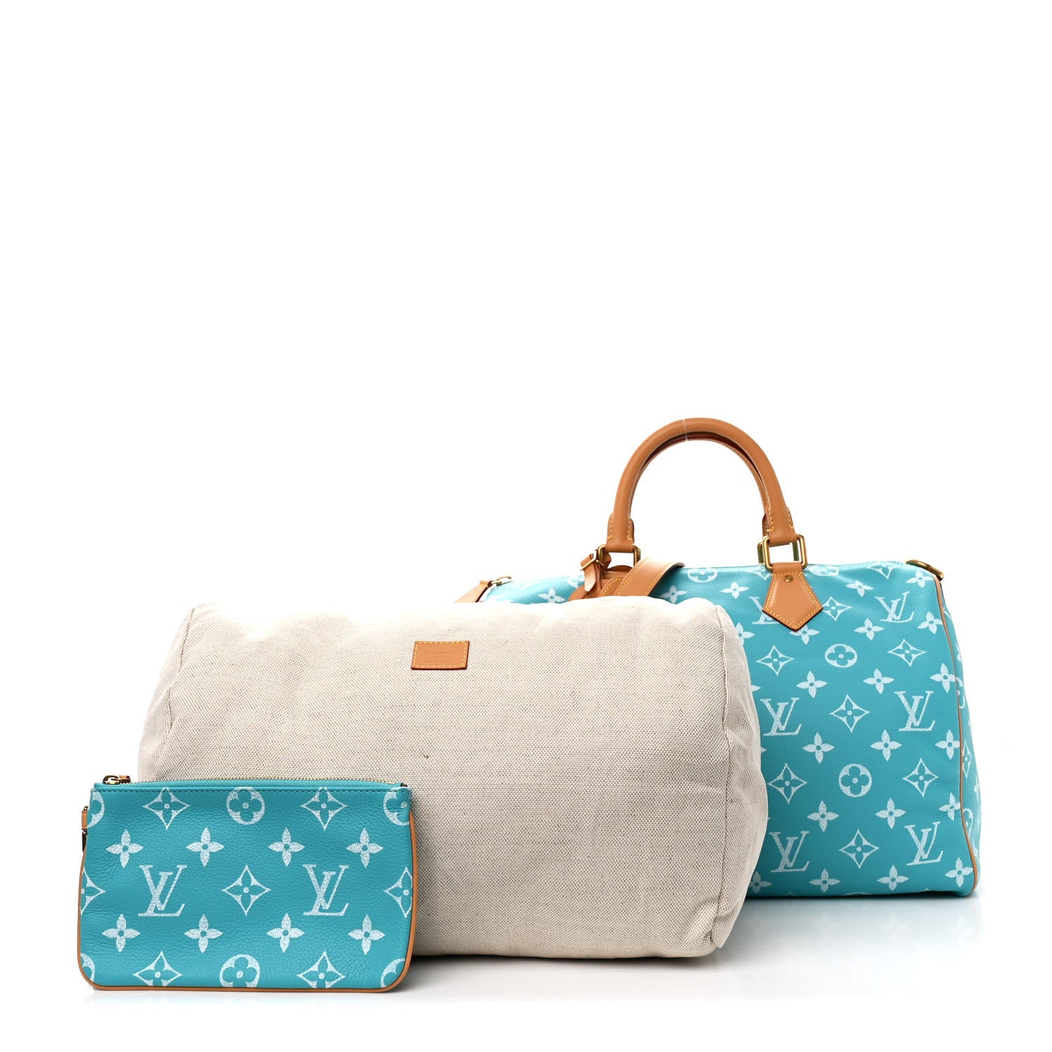 Louis Vuitton Calfskin Monogram Speedy P9 Bandouliere 40 Turquoise 2 of 11