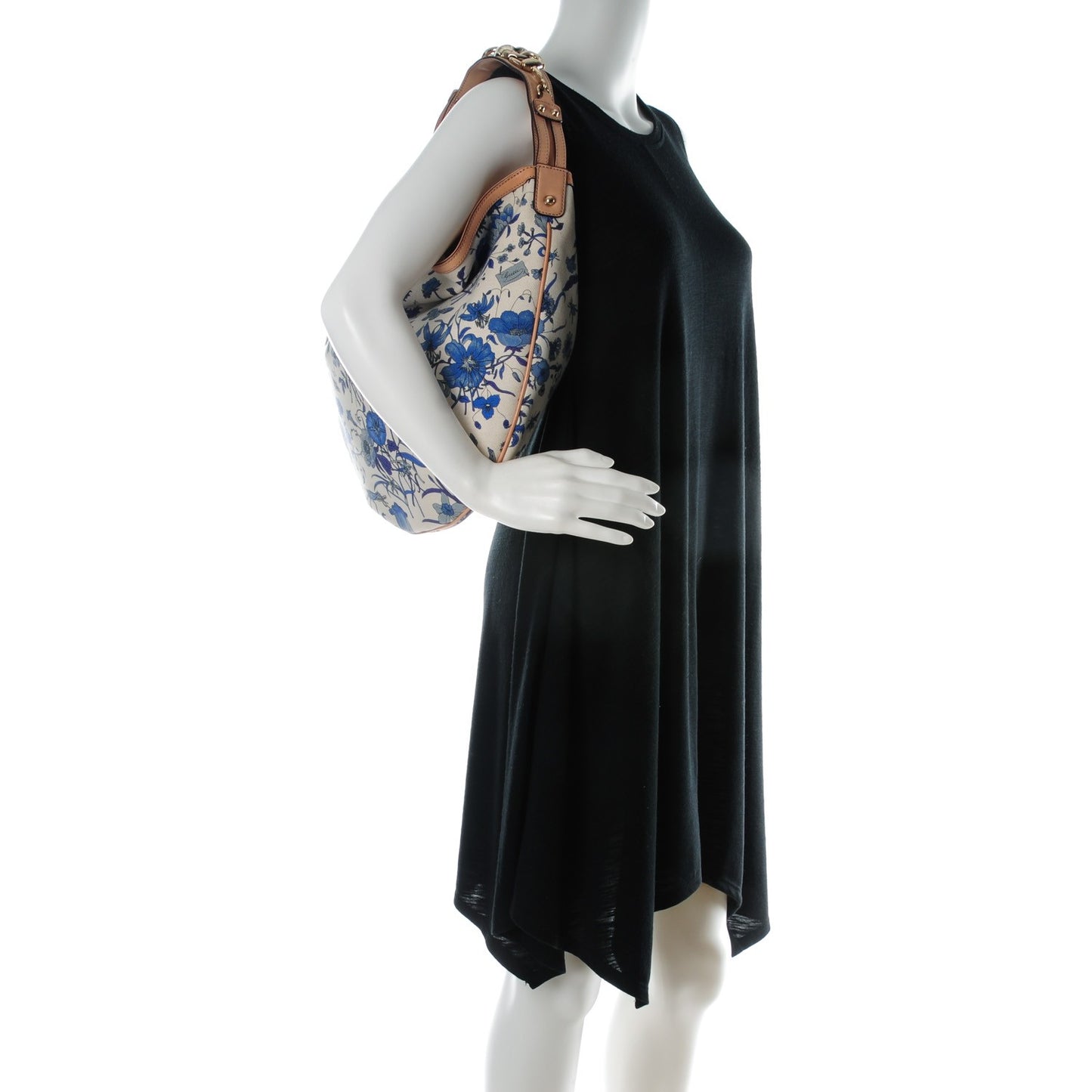 Canvas Flora Floral Wave Hobo Blue