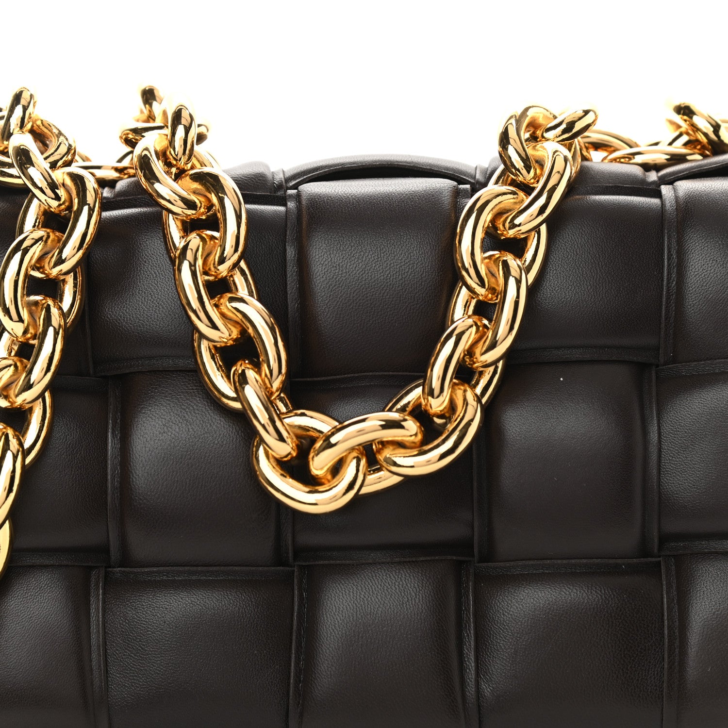 Bottega Veneta Lambskin Maxi Intreccio Padded Chain Cassette Crossbody Bag Black 8 of 10