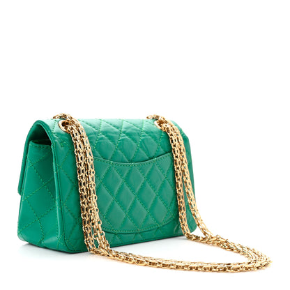 Chanel Aged Calfskin Quilted 2.55 Reissue Mini Flap Green 3 of 12