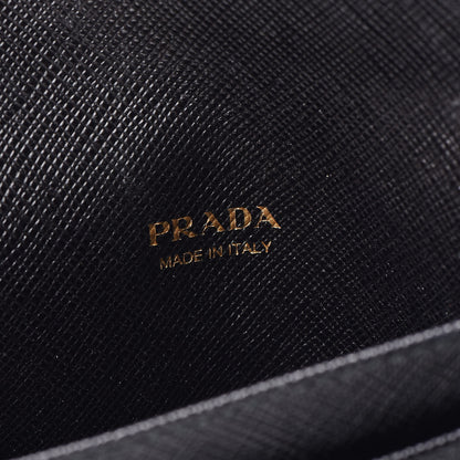 Prada Saffiano Metal Flap Wallet Black 7 of 9