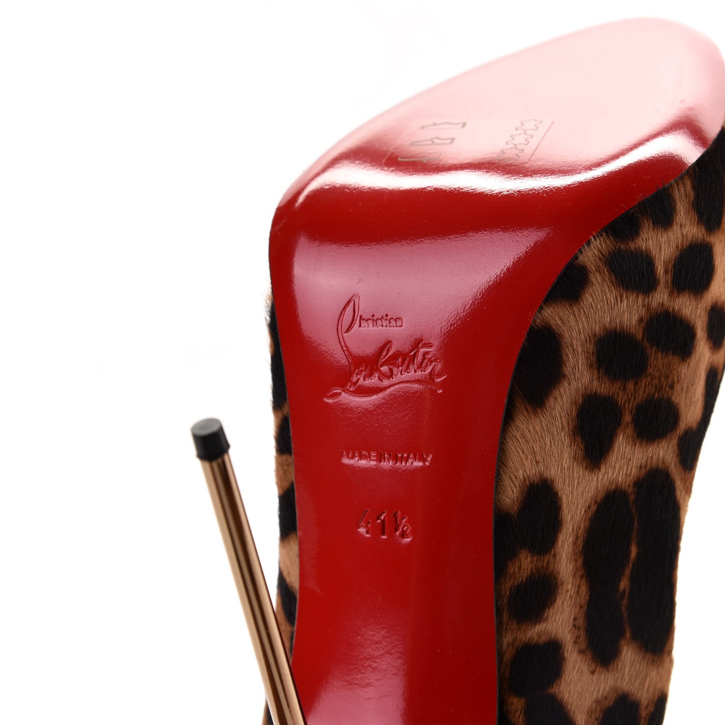 Pony Hair Leopard Luxor Metalipp 120 Pumps 41.5 Bronze
